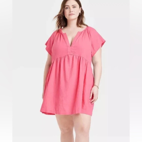 Universal Thread Women's Linen Short Sleeve Mini Shift XL - Picture 4 of 9